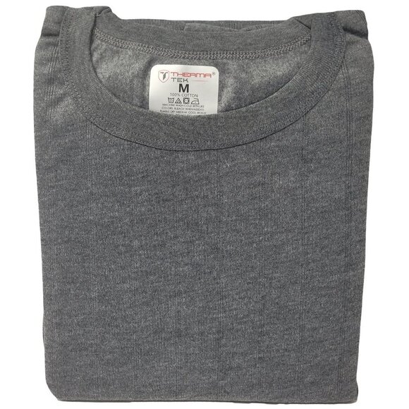 2 PAIRS Mens Thermals 100% Cotton Fleece, Charcoal, Size Large for normanelliso8 - Picture 2 of 2